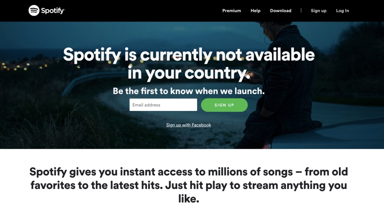 Spotify Coming Soon Page