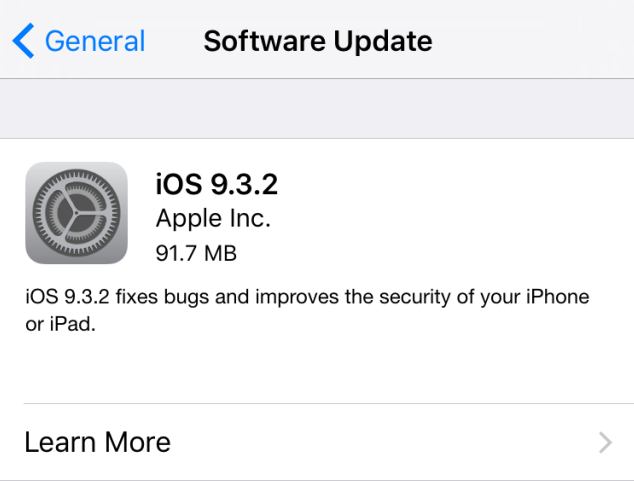 Download iOS 9.3.2 IPSW for iPhone iPad or iPod Touch