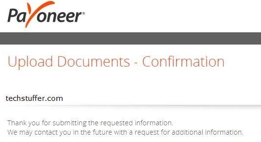 Payoneer Proof of Identity Submission