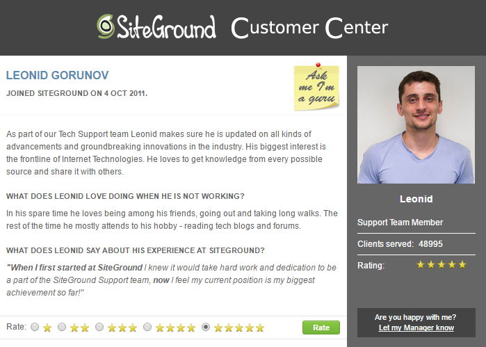 SiteGround Support Profile