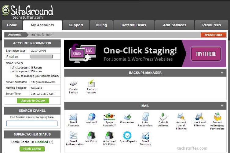 SiteGround cPanel Preview