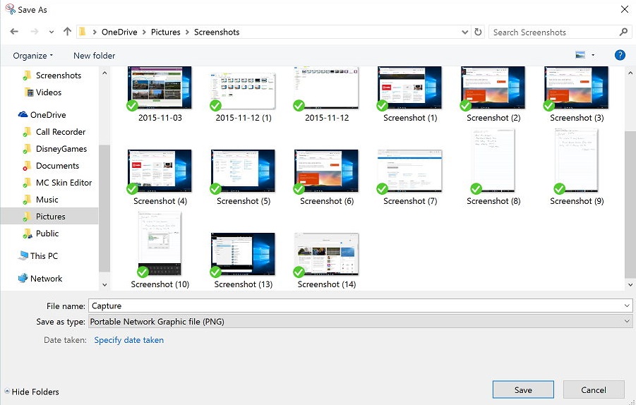 take screenshot on Microsoft Surface device running Windows 10