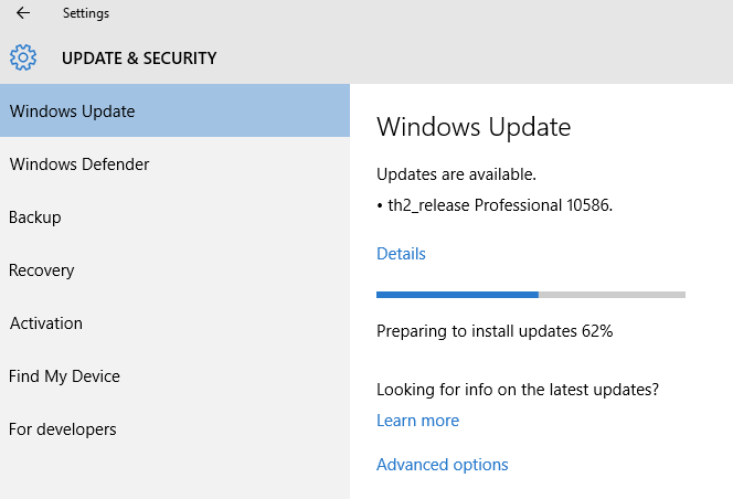 Microsoft Windows 10 Build 10586